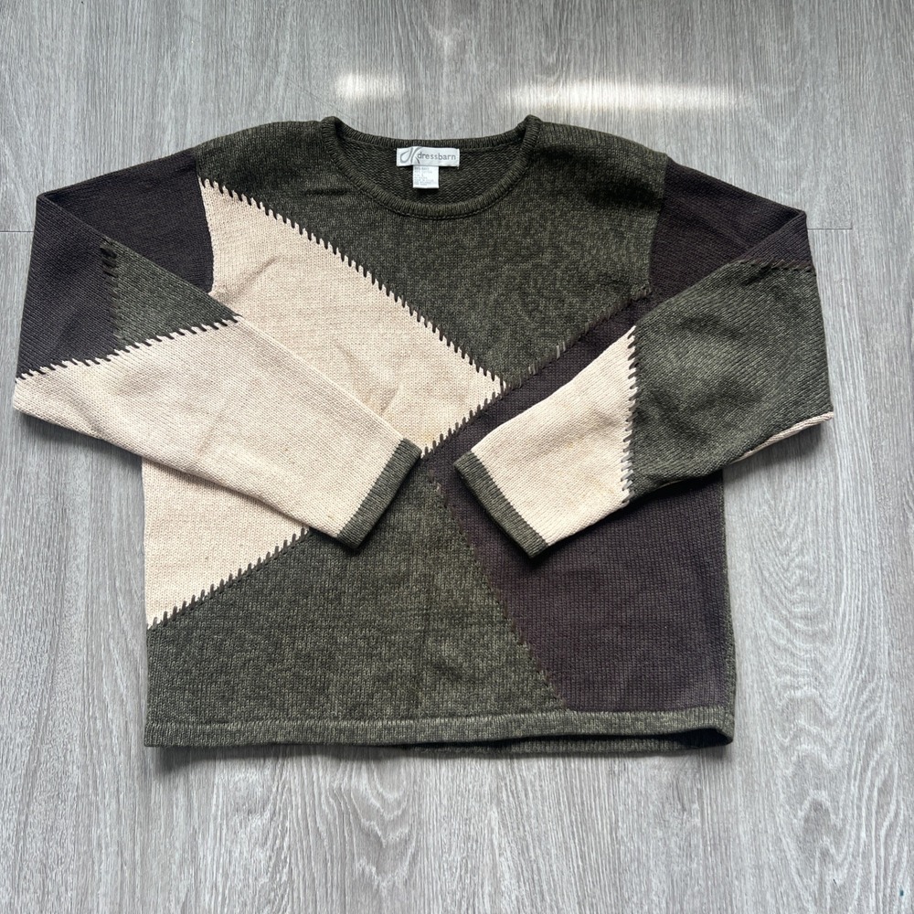 Vintage Womens Cardigan Sweater Knit Ramie Granny Pullover Goblincore Funky L